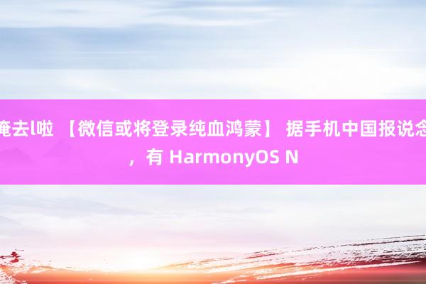 俺去l啦 【微信或将登录纯血鸿蒙】 据手机中国报说念，有 HarmonyOS N