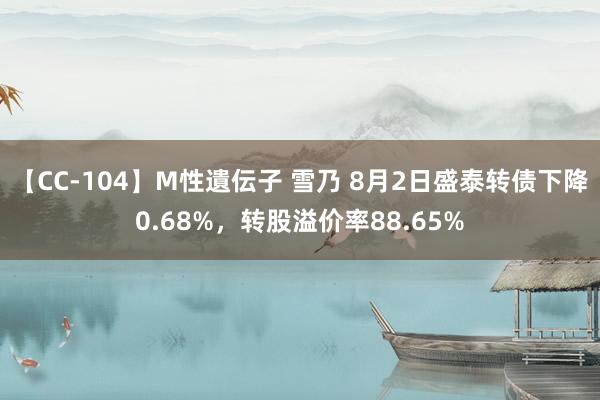 【CC-104】M性遺伝子 雪乃 8月2日盛泰转债下降0.68%，转股溢价率88.65%