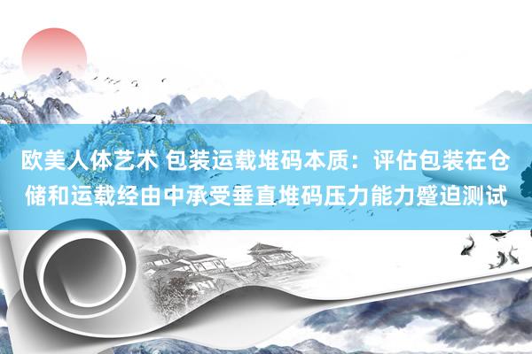 欧美人体艺术 包装运载堆码本质：评估包装在仓储和运载经由中承受垂直堆码压力能力蹙迫测试