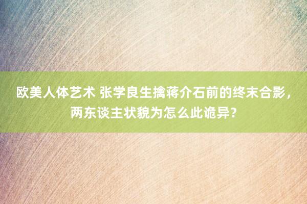 欧美人体艺术 张学良生擒蒋介石前的终末合影，两东谈主状貌为怎么此诡异？