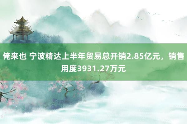 俺来也 宁波精达上半年贸易总开销2.85亿元，销售用度3931.27万元