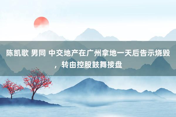 陈凯歌 男同 中交地产在广州拿地一天后告示烧毁，转由控股鼓舞接盘