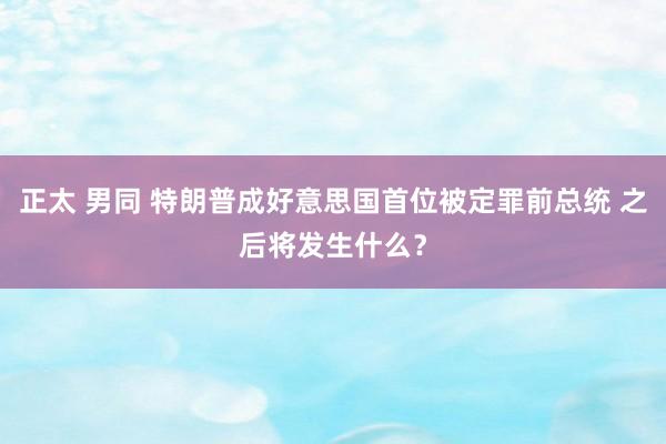 正太 男同 特朗普成好意思国首位被定罪前总统 之后将发生什么？