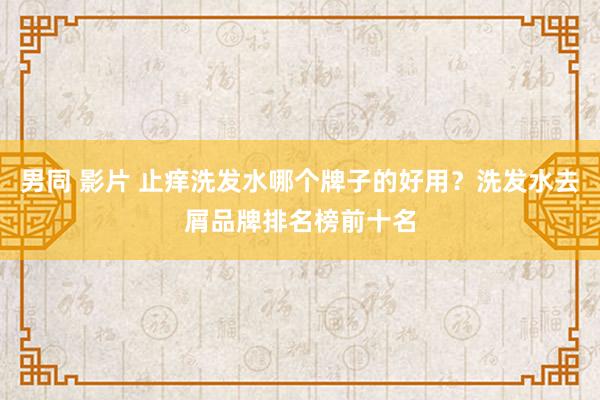 男同 影片 止痒洗发水哪个牌子的好用？洗发水去屑品牌排名榜前十名