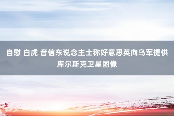 自慰 白虎 音信东说念主士称好意思英向乌军提供库尔斯克卫星图像