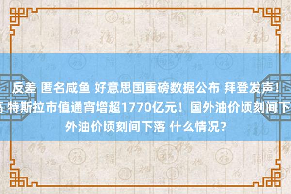 反差 匿名咸鱼 好意思国重磅数据公布 拜登发声！说念指蜕变高 特斯拉市值通宵增超1770亿元！国外油价顷刻间下落 什么情况？