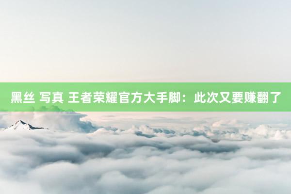 黑丝 写真 王者荣耀官方大手脚：此次又要赚翻了