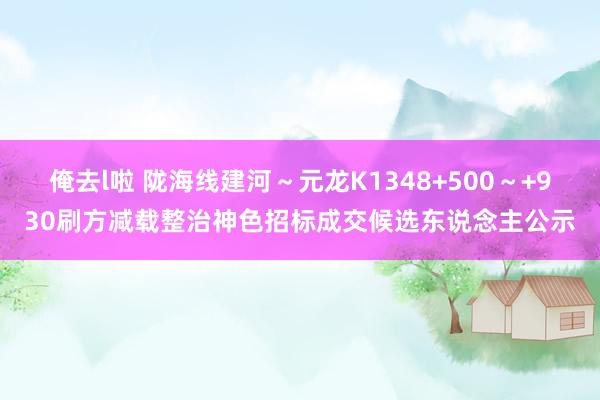 俺去l啦 陇海线建河～元龙K1348+500～+930刷方减载整治神色招标成交候选东说念主公示