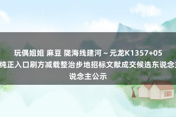 玩偶姐姐 麻豆 陇海线建河～元龙K1357+051坪上纯正入口刷方减载整治步地招标文献成交候选东说念主公示