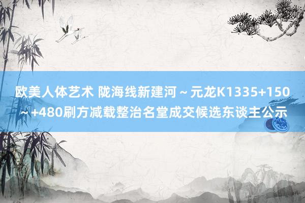 欧美人体艺术 陇海线新建河～元龙K1335+150～+480刷方减载整治名堂成交候选东谈主公示