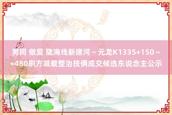 男同 做爱 陇海线新建河～元龙K1335+150～+480刷方减载整治技俩成交候选东说念主公示